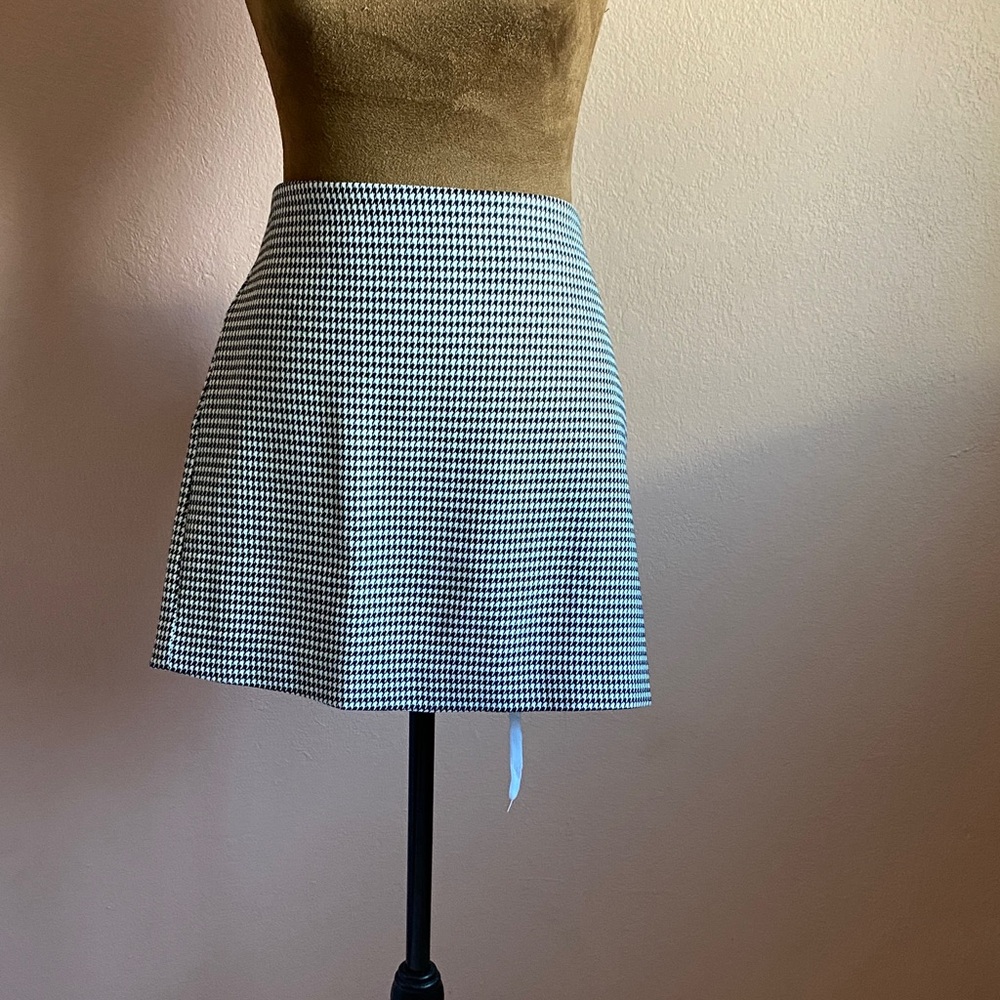 MANGO Black and White Mini Skirt